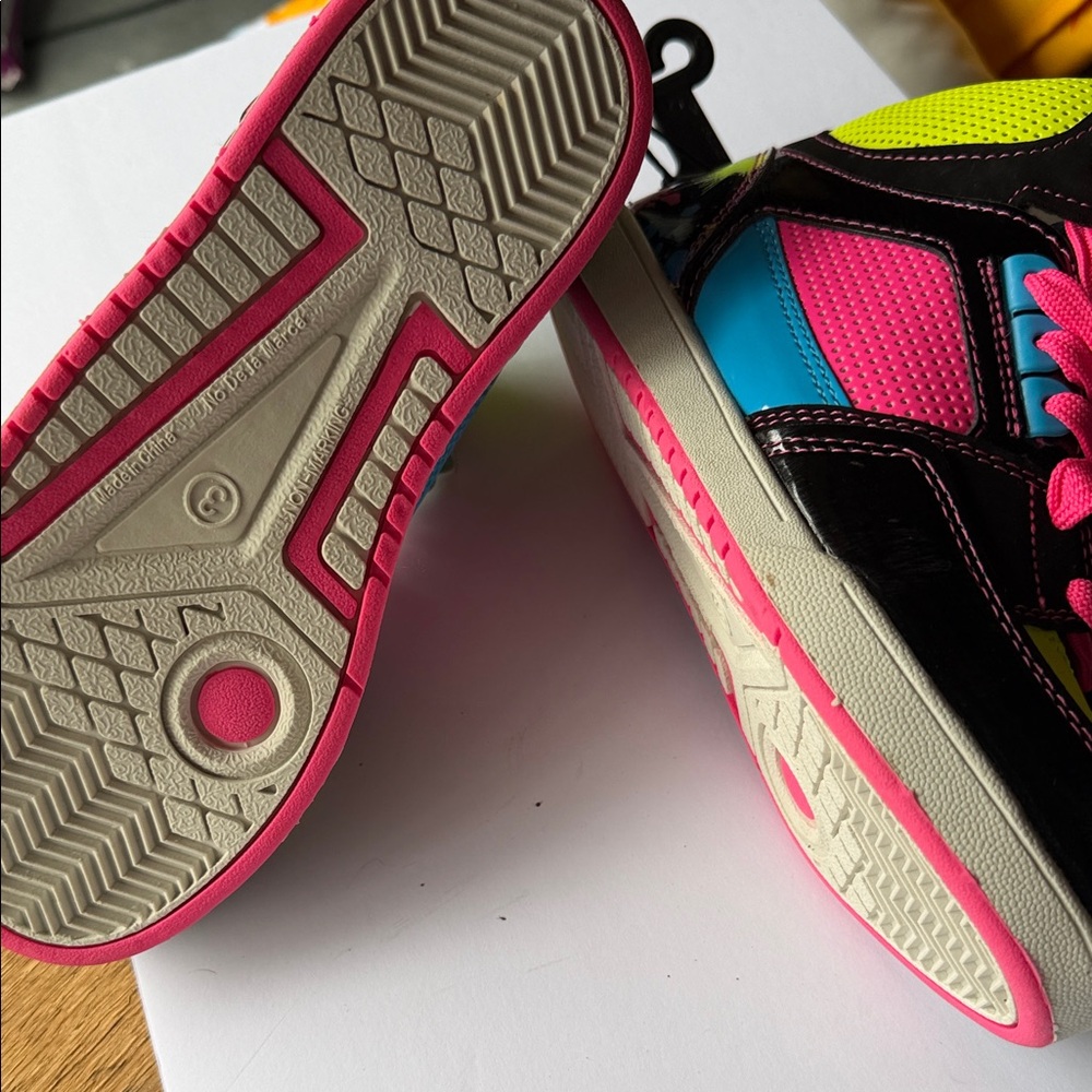 OP Kids Neon Yellow, Hot Pink & Teal High-Top Sneakers - Picture 6 of 10